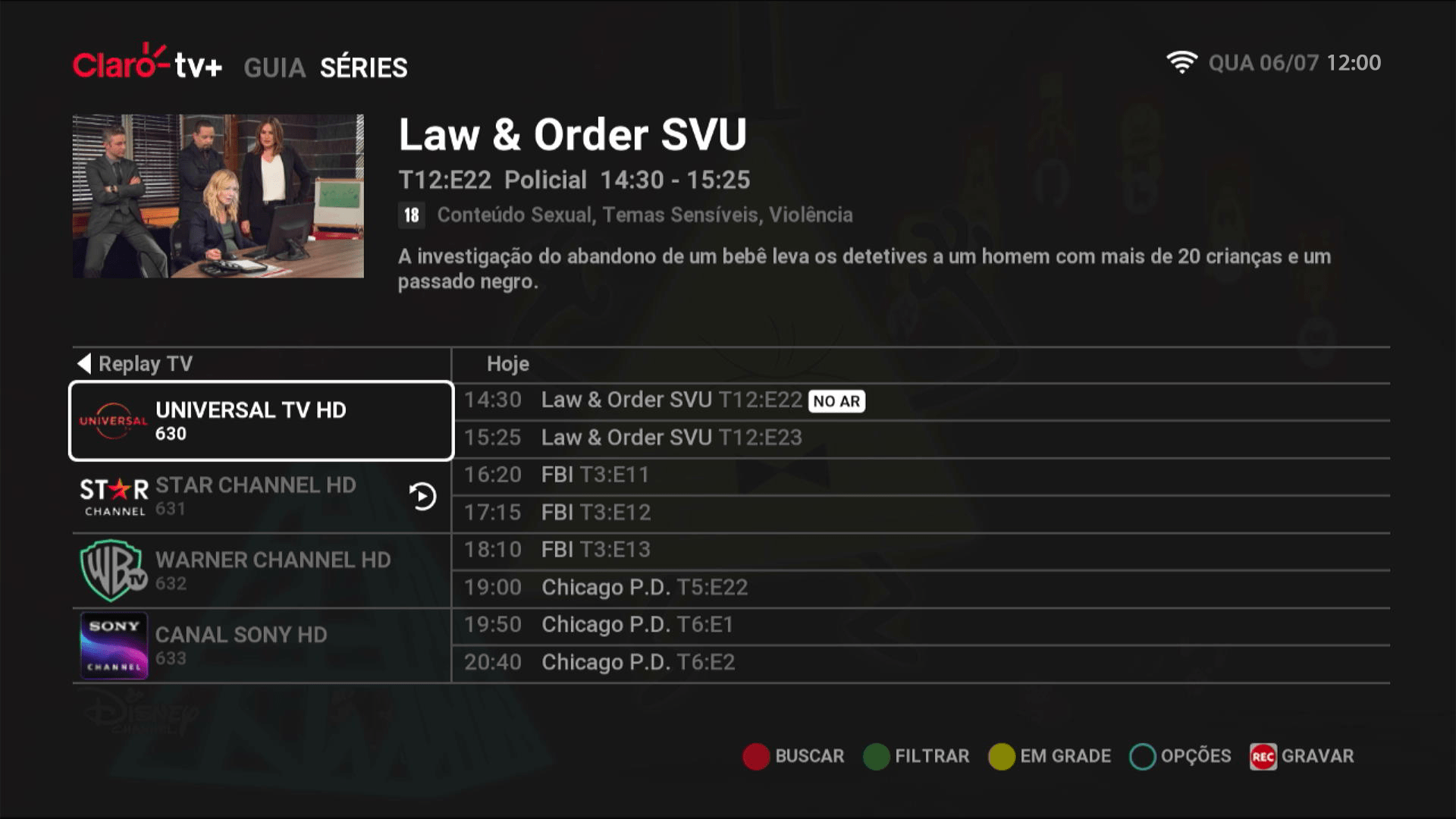 Claro TV+ HD Interface de TV