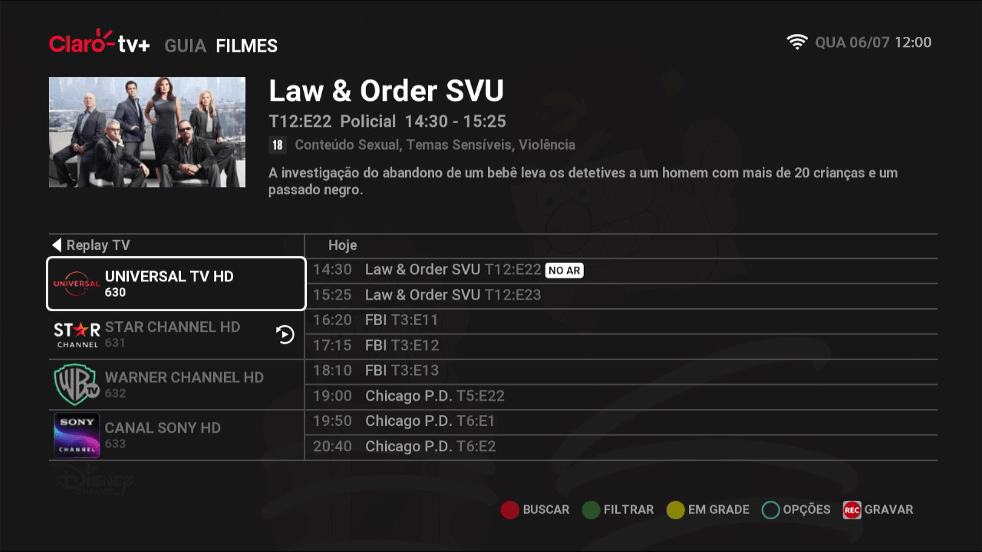 Claro TV+ HD Interface de TV
