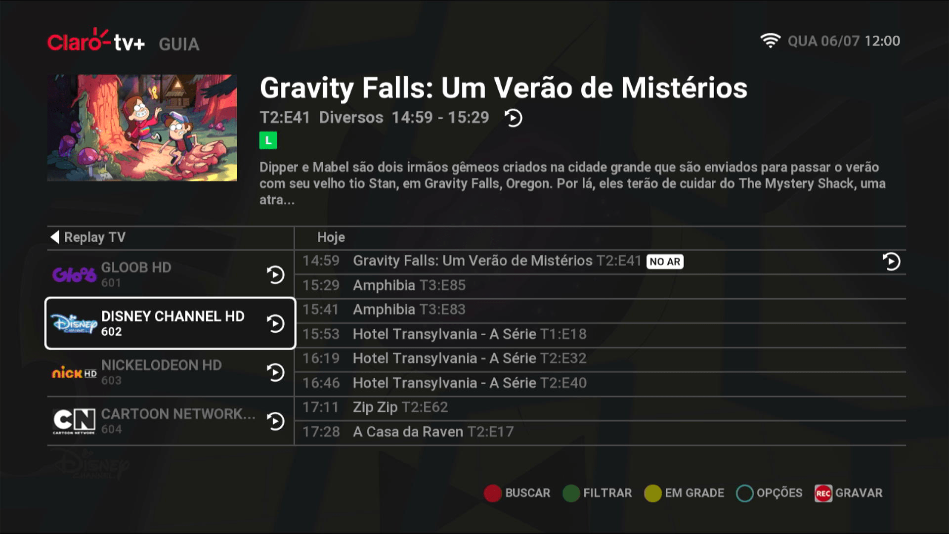 Claro TV+ HD Interface de TV