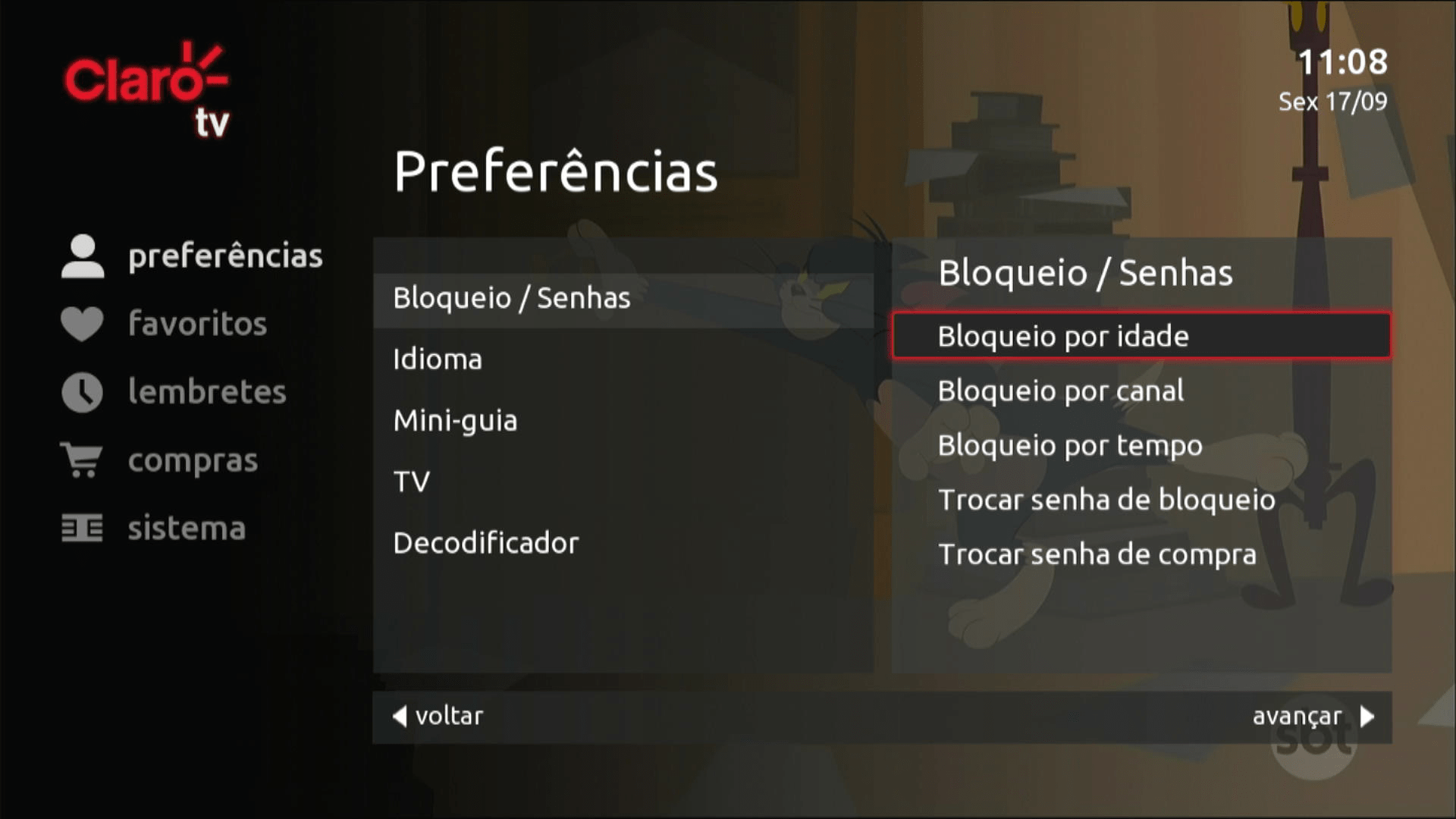 Claro TV com NOW Interface de TV