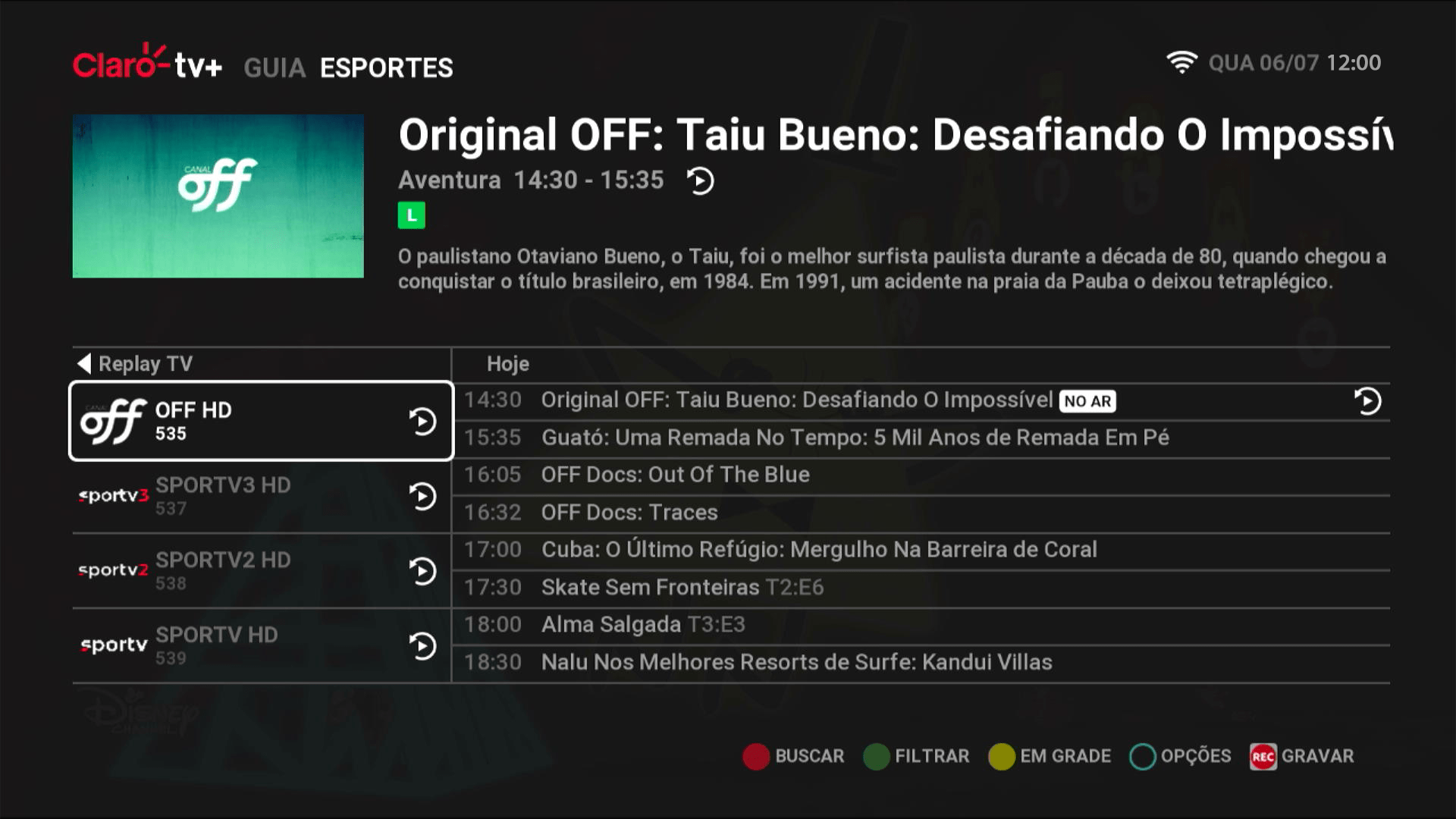 Claro TV+ HD Interface de TV
